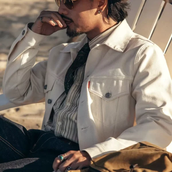 Natural Selvedge Trucker Jacket