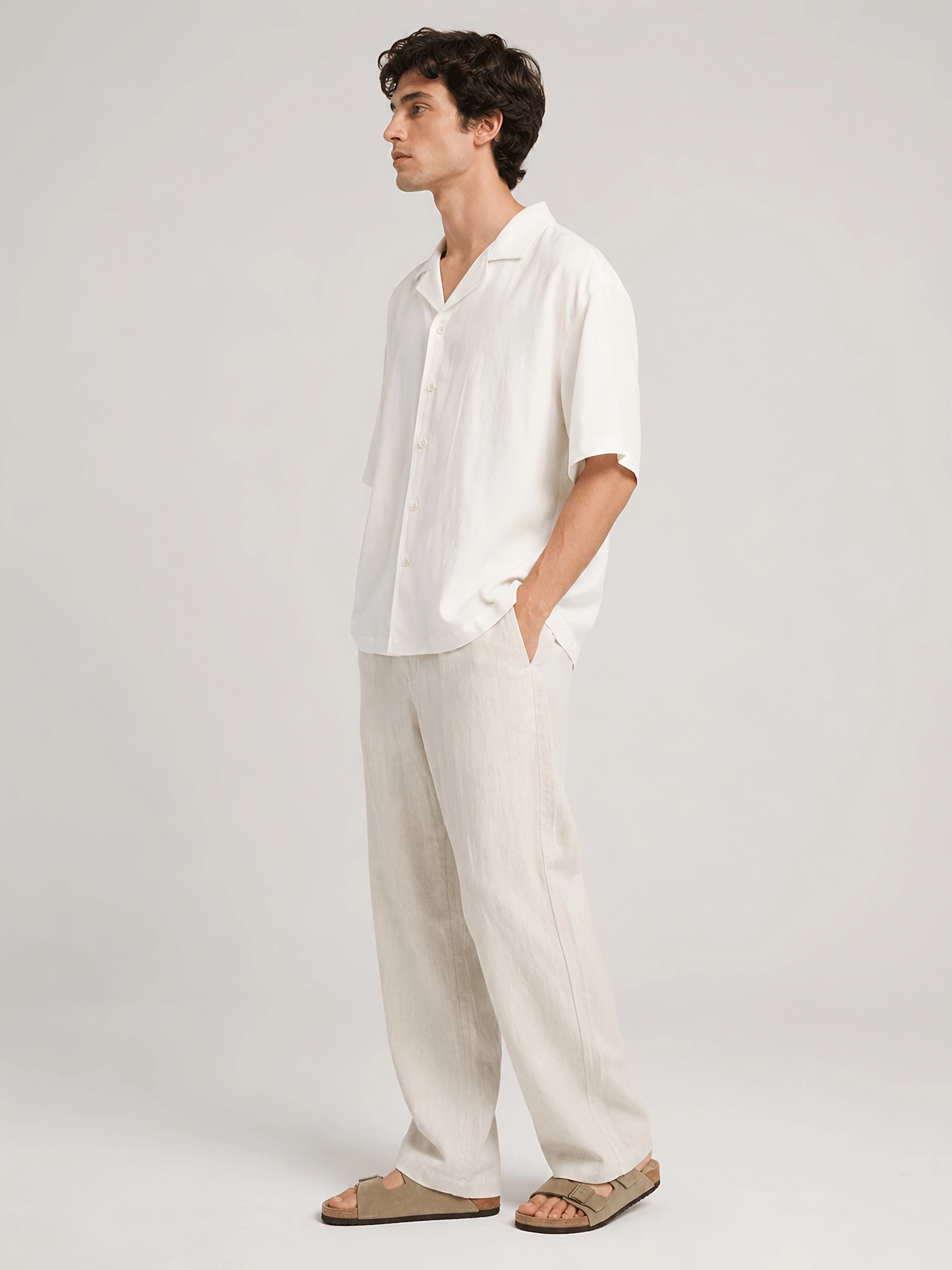 Lyocell-Linen Camp Collar Shirt - Image 8