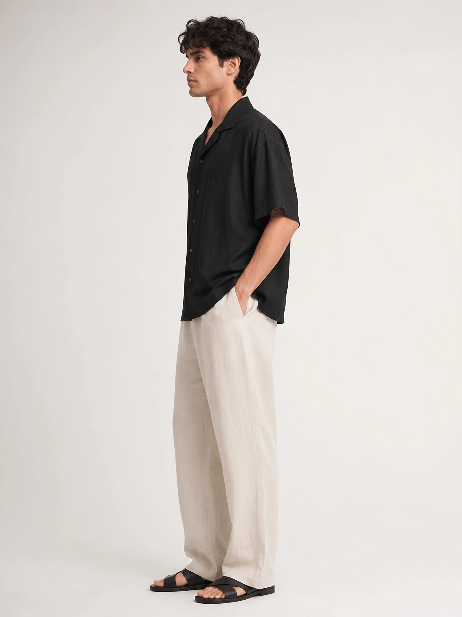 Lyocell-Linen Camp Collar Shirt - Image 9