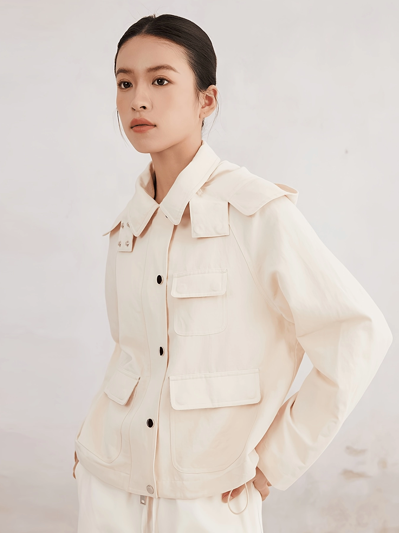 Hooded Cotton-Linen Utility Jacket - Image 2