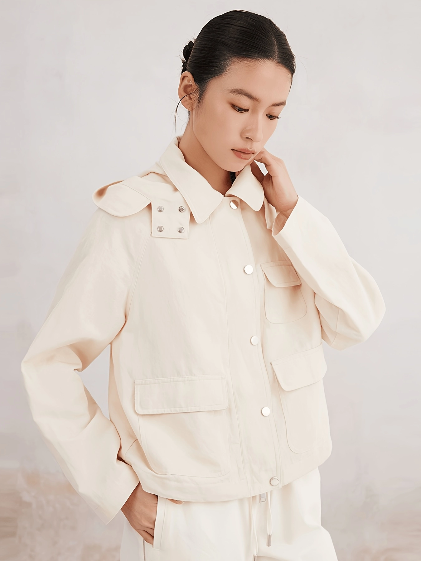 Hooded Cotton-Linen Utility Jacket - Image 3