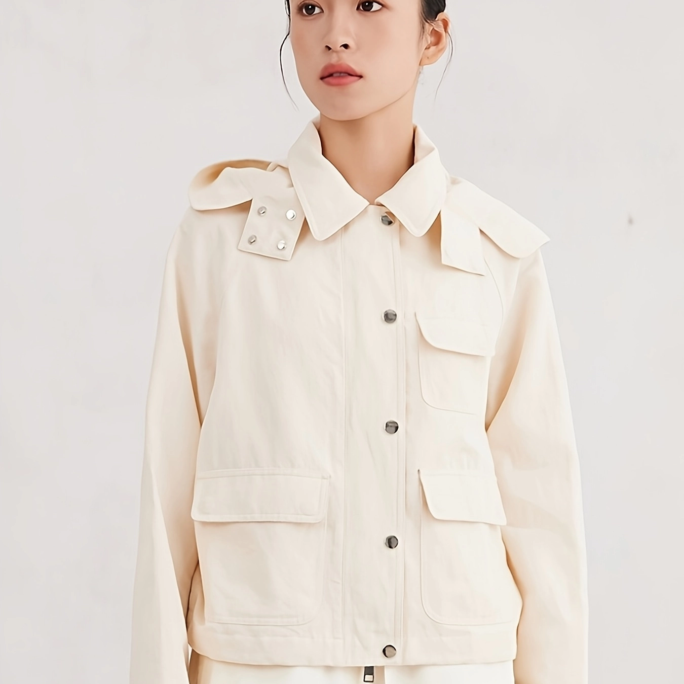 Hooded Cotton-Linen Utility Jacket - Image 4
