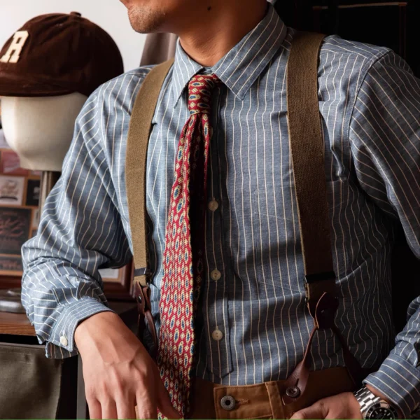 Blue Stripe Cotton Work Shirt