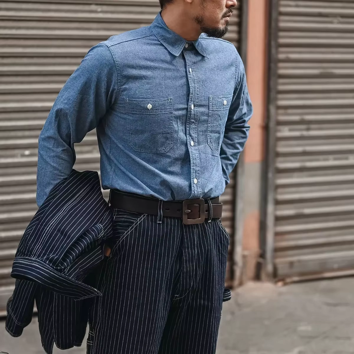Two-Pocket Chambray Work Shirt