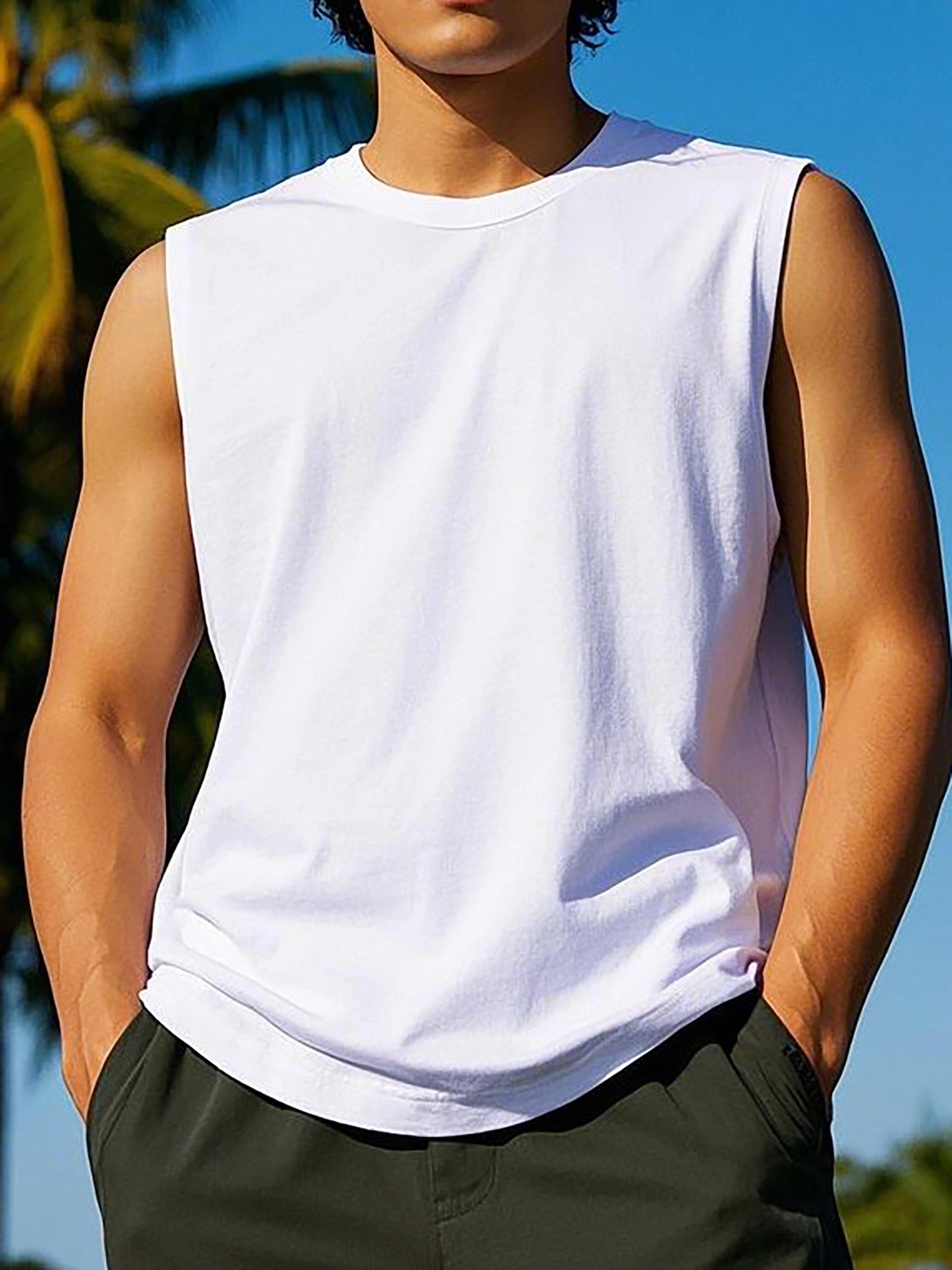 Printed Cotton Training Tank - Image 2