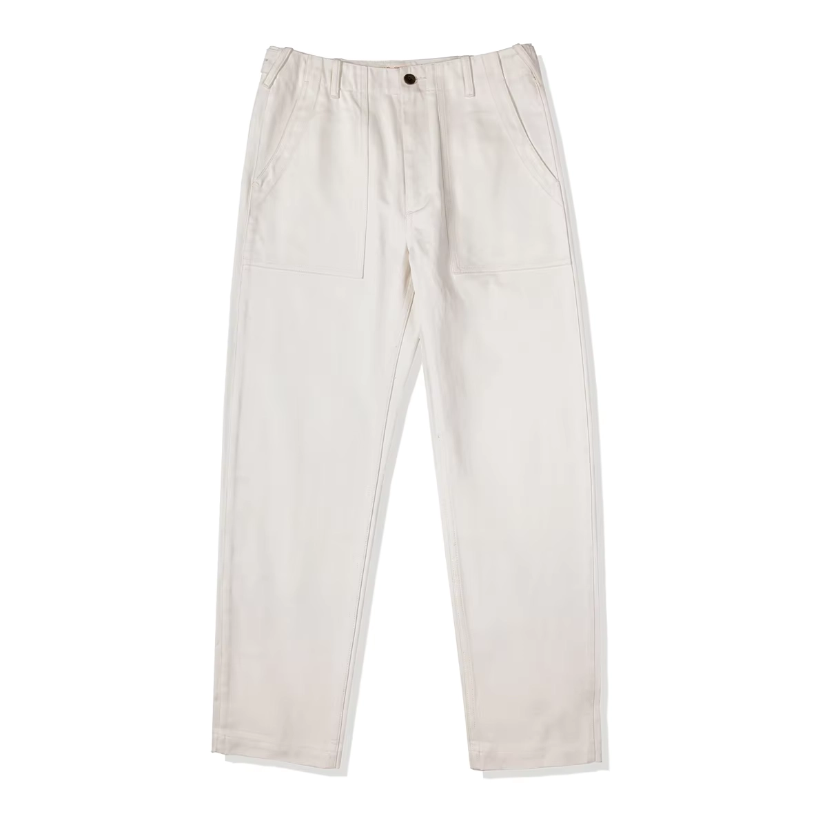 White Herringbone Work Trousers - Image 6