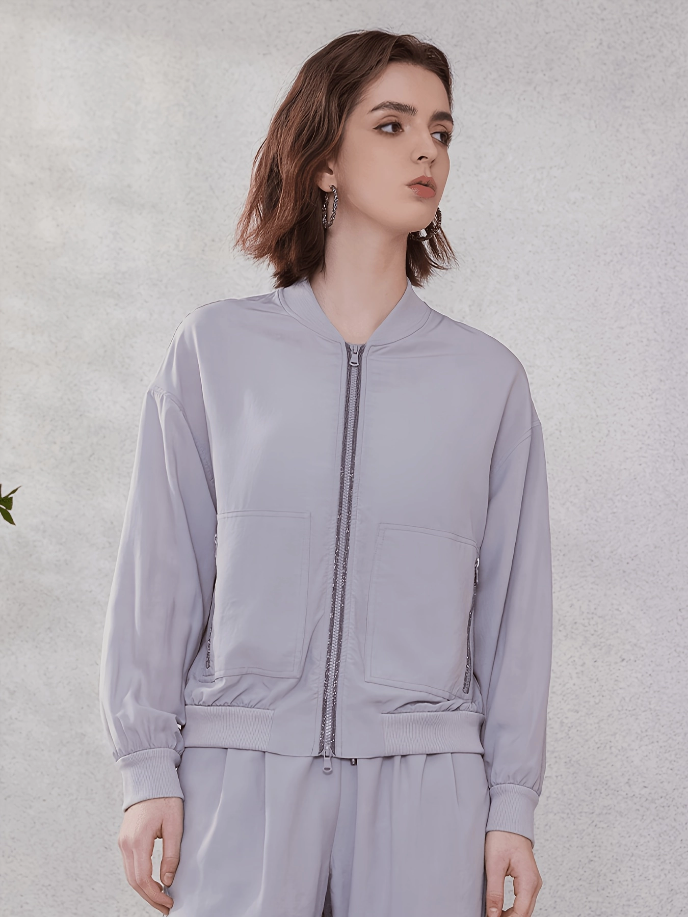 Lyocell Baseball-Collar Zip Jacket - Image 3