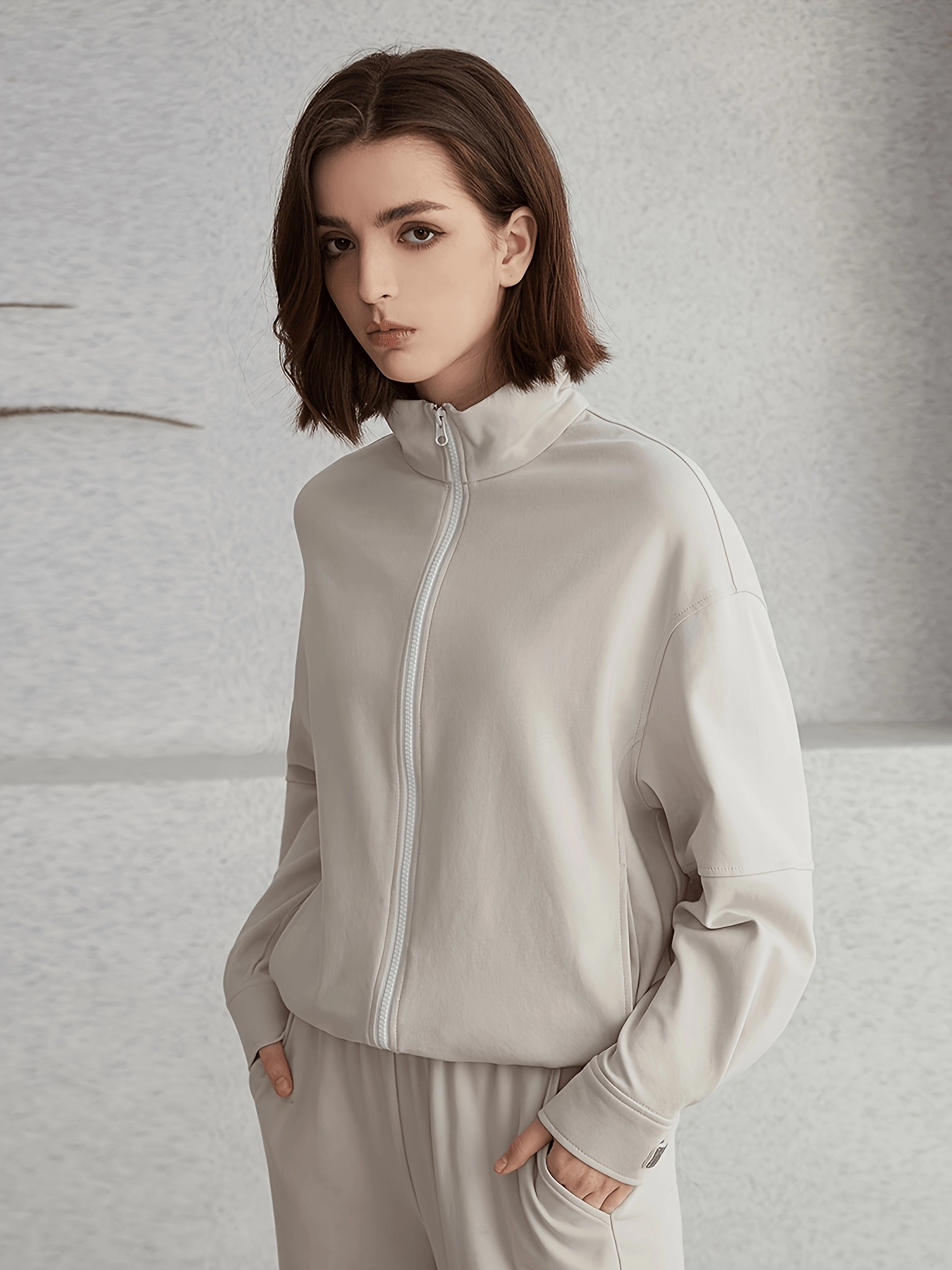 Stand-Collar Cotton-Blend Zip Jacket - Image 3