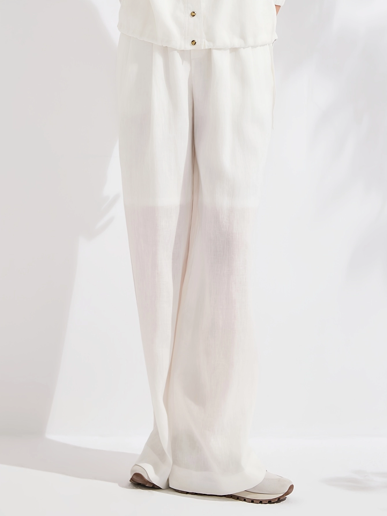 Belted Linen Pull-On Pants - Image 5