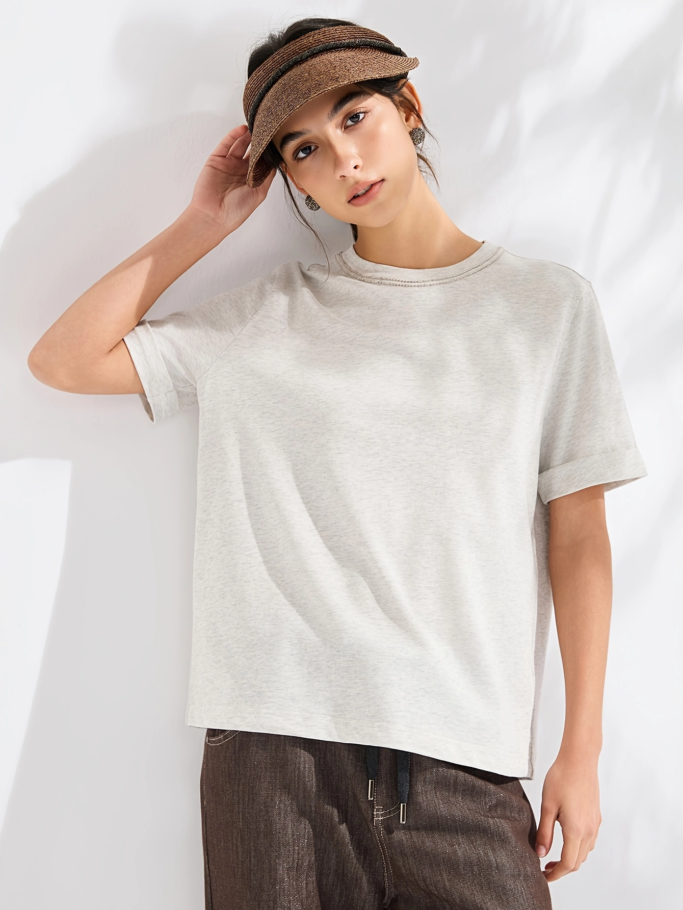 Metallic-Trim Cotton-Lyocell Tee - Image 2