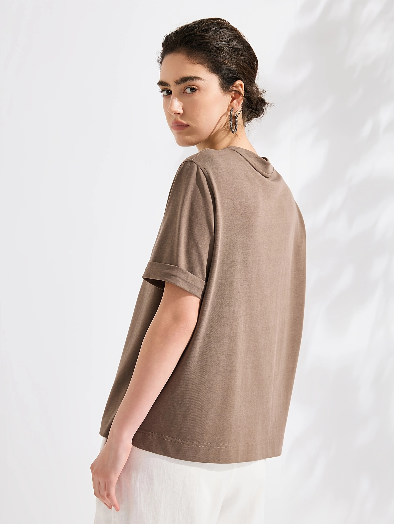 Metallic-Trim Cotton-Lyocell Tee - Image 5