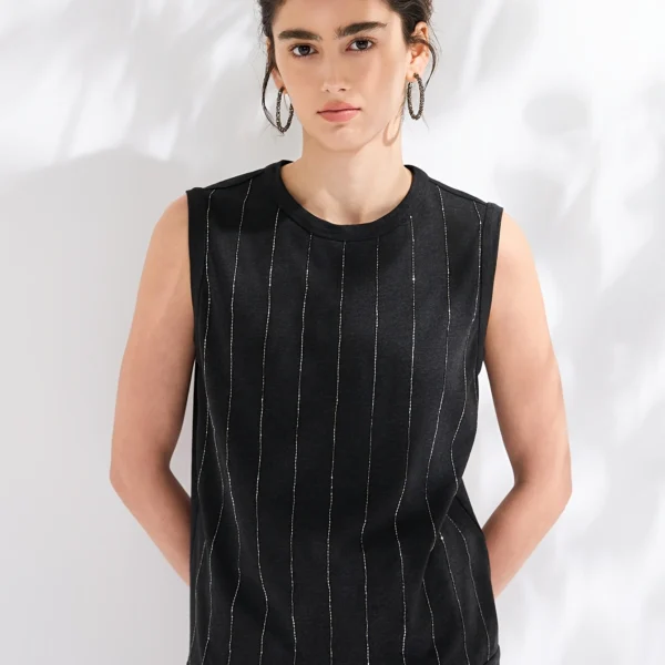 Beaded Lyocell-Linen Tank