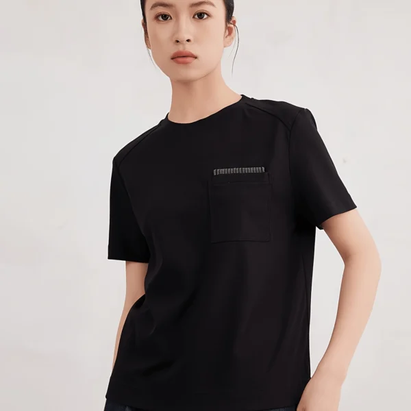 Chain-Pocket Pima Cotton Tee