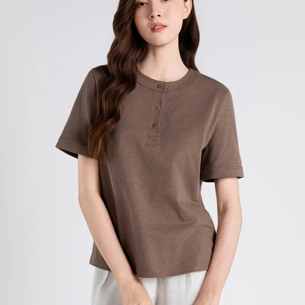 Half-Placket Cotton Tee