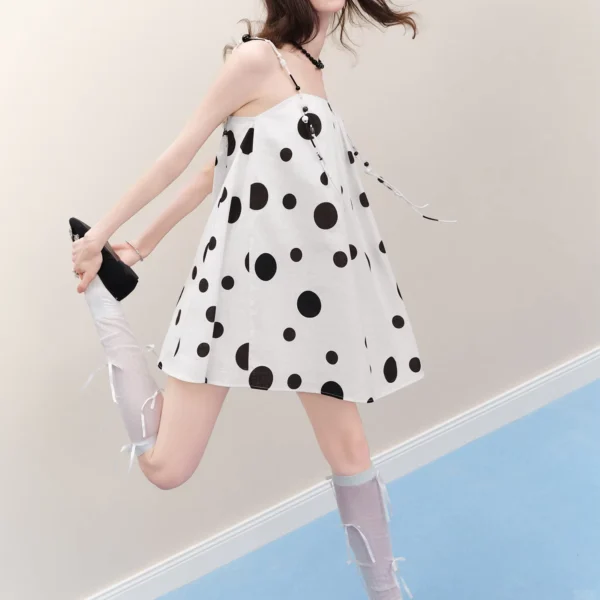 Polka Dot Cotton Linen Dress