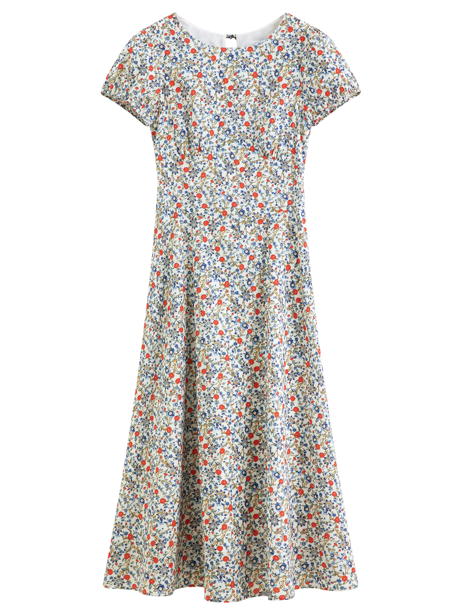Floral Puff Sleeve Cotton Dress - Image 6