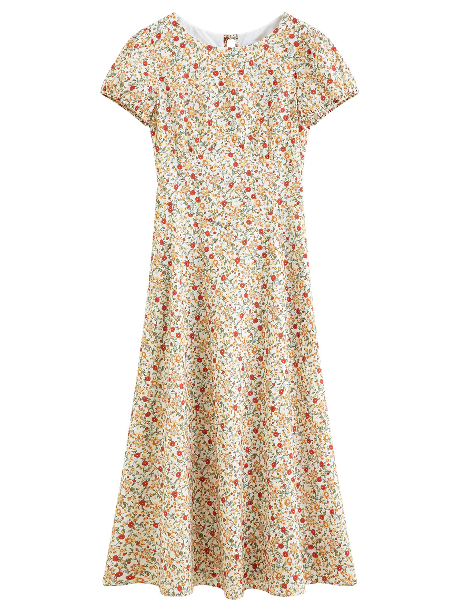 Floral Puff Sleeve Cotton Dress - Image 5