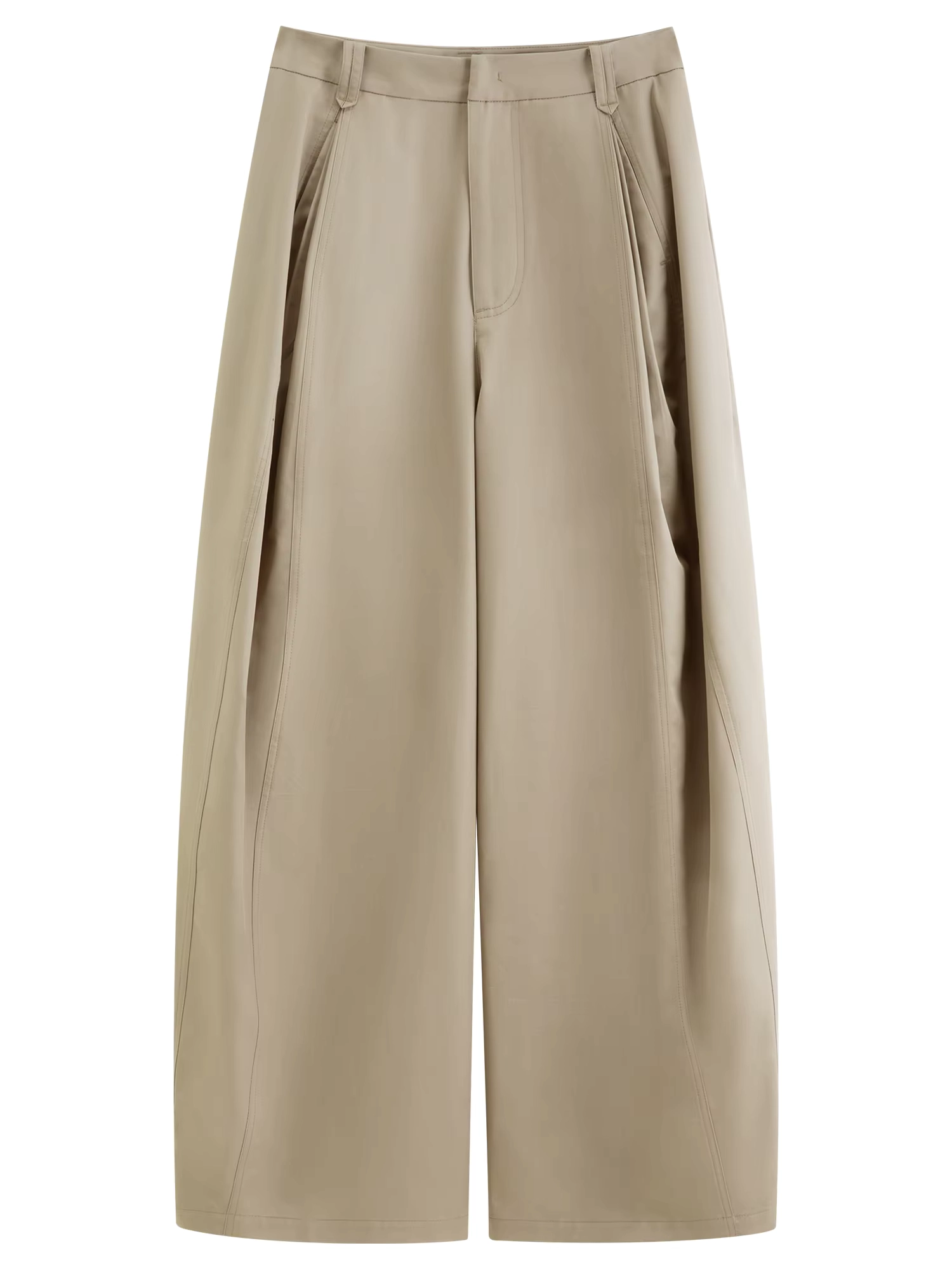 Lyocell Cotton Barrel Leg Casual Pants - Image 6
