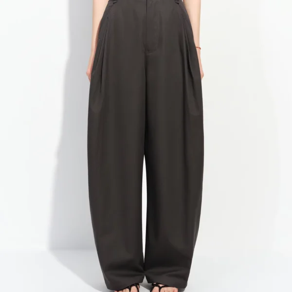 Lyocell Cotton Barrel Leg Casual Pants
