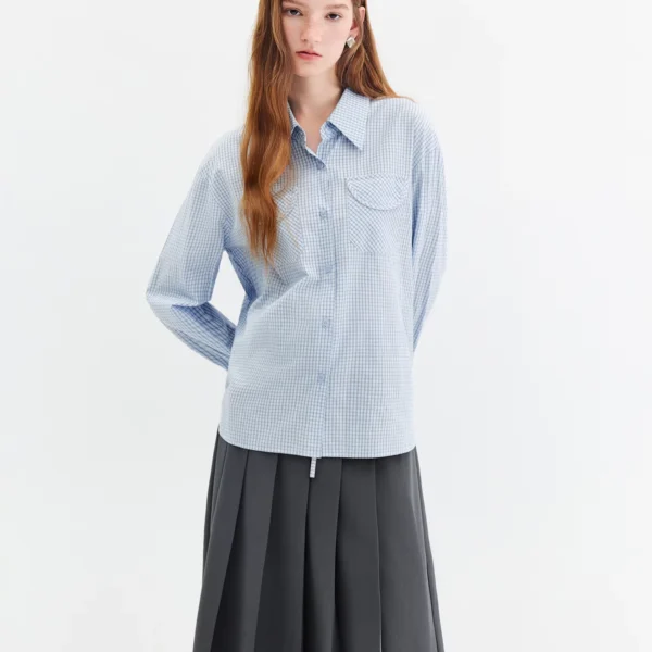 Women's Plaid Cropped Shirt