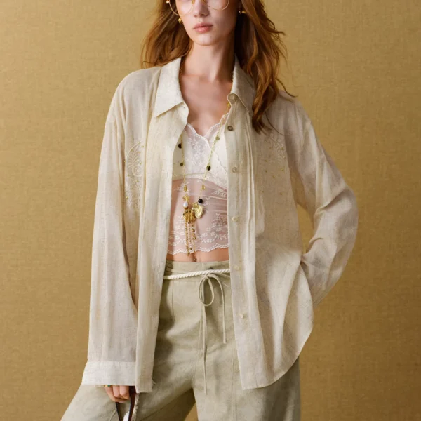 Women's Embroidered Cotton Blouse