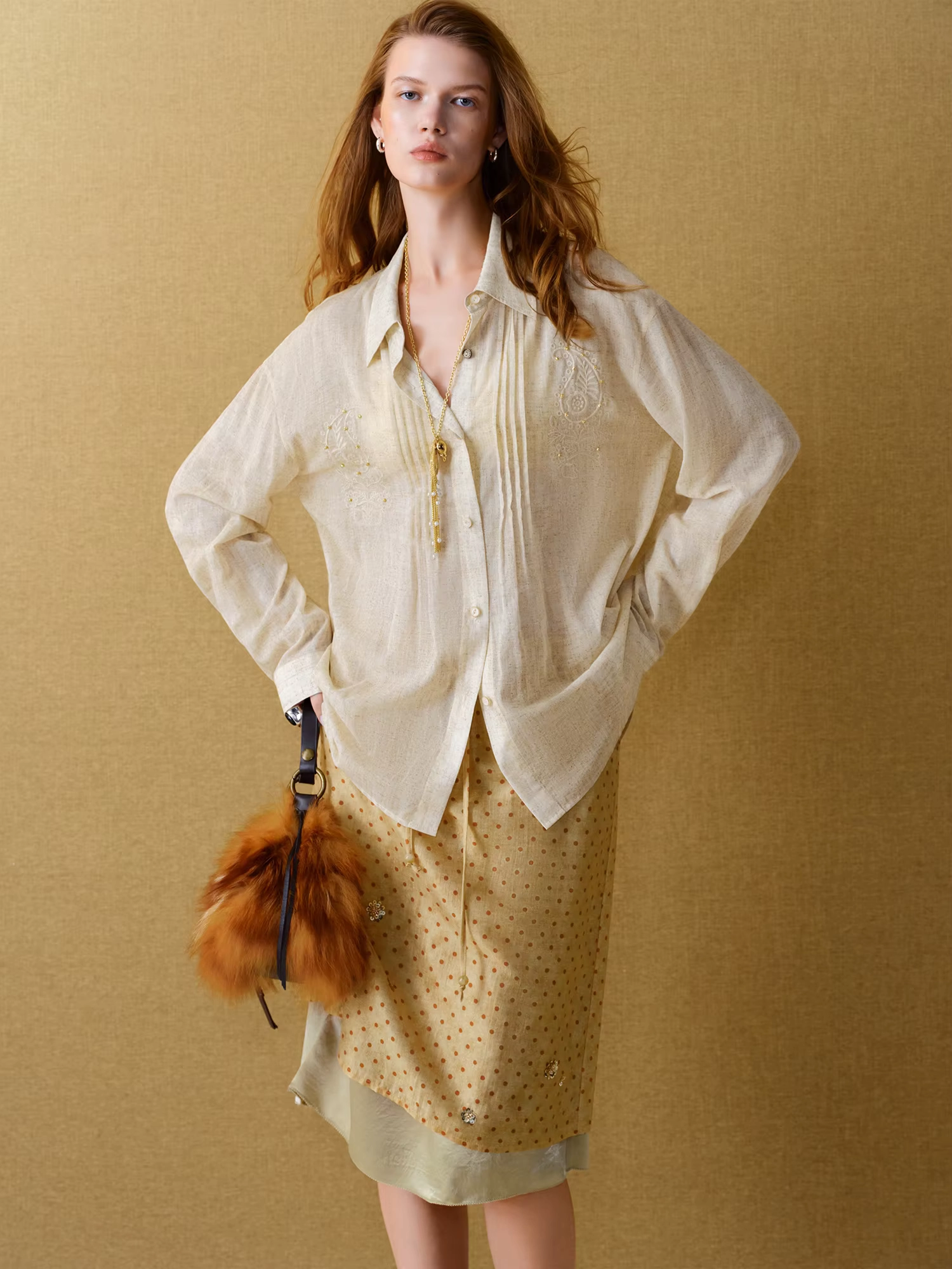 Women's Embroidered Cotton Blouse - Image 2