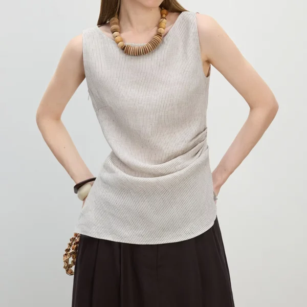 Women's Linen Stripe Tank Top