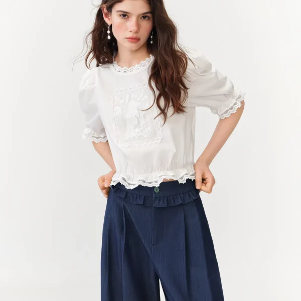 Women's Cotton Puff Sleeve Blouse