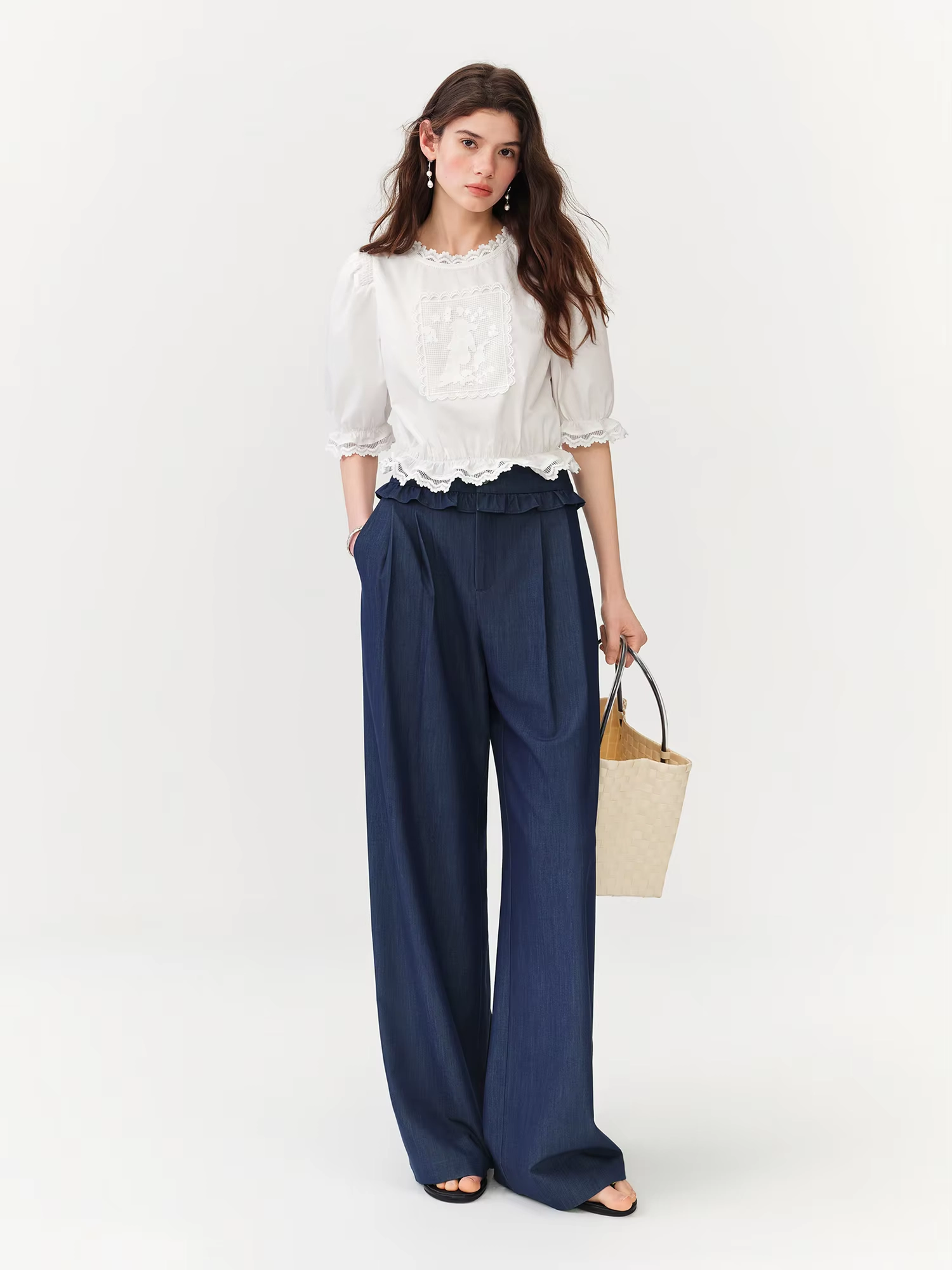 Women's Cotton Puff Sleeve Blouse - Image 3